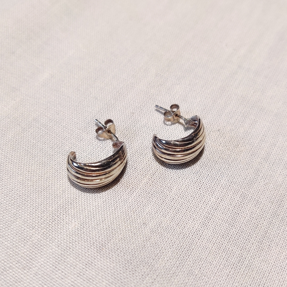 Vintage Eighties Sterling Silver Earrings - Picture 1 of 1